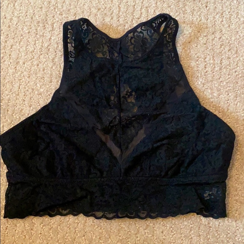 Black aerie high neck bralette